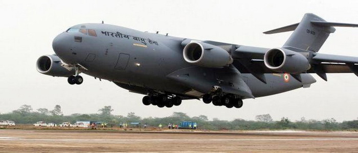 القوات الجوية الهندية IAF تستقبل طائرة نقل من طراز C-17 Globemaster III.