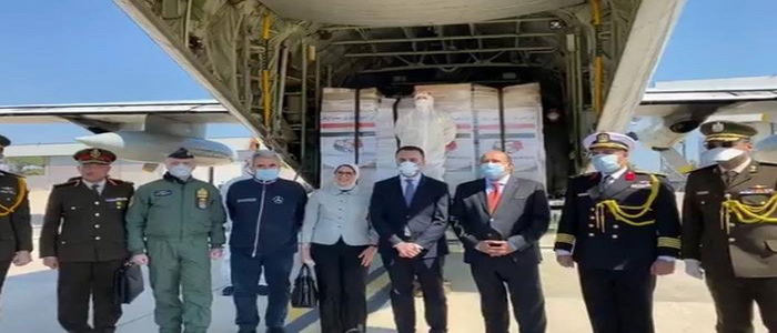 مصر ترسل طائرتان عسكريتان تحملان مستلزمات طبية ومساعدات لإيطاليا.