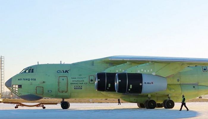 النسخة المحدثة من طائرة النقل العسكرية من طراز اليوشن IL-76MD 90A تكمل رحلتها الأولى بنجاح.