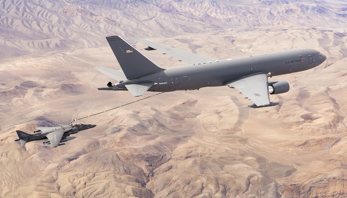 Successful first pilot flight of a refueling aircraft Boeing Air Force KC-46A