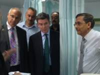 UK Minister Hugh Robertson at Tripoli Medical Centre to meet victims of the Gharghour atrocity  Read more: http://www.libyaherald.com/2013/11/19/zeidan-asks-for-quicker-visas-as-uk-minister-praises-gharghour-protestors