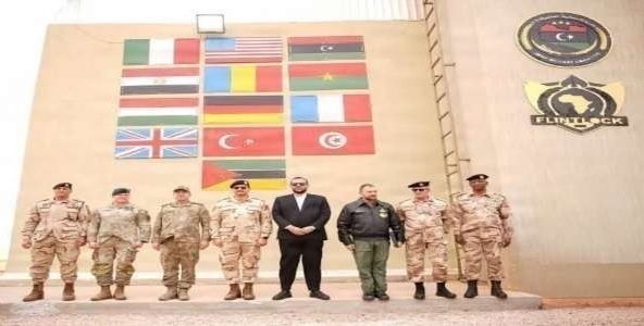 ليبيا | إنطلاق تدريبات فلينتلوك 2026 الدولية بمشاركة جيوش وقادة من 30 دولة بمدينة سرت الليبية.